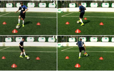 Techniktraining für Jugend-Fußballer: Der vierfache Sohlenzieher