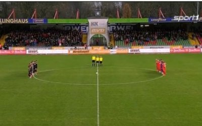 Video vom Derby in Oberhausen: Bewegende Worte gegen den Terror